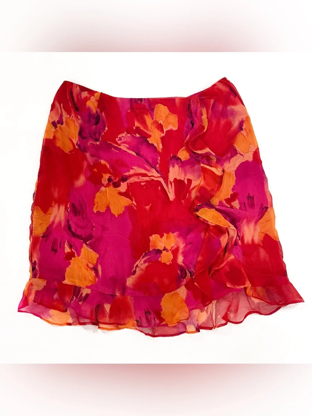 NWT Cache floral multicolored orange, red, fucsia Pink skirt |Size 6